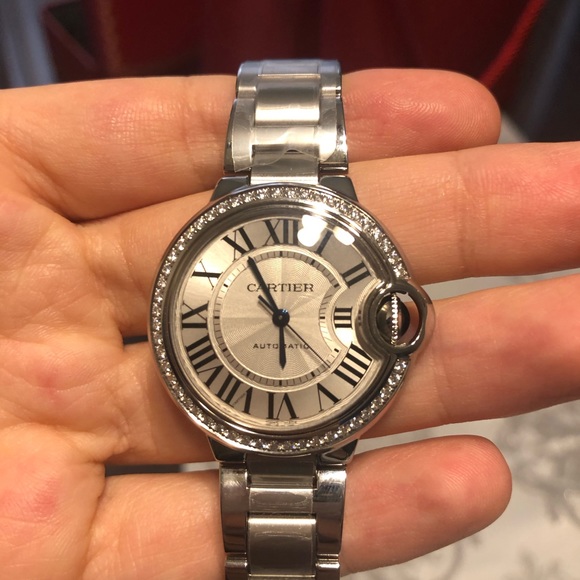 CARTIER BALLON BLEU DE WATCH-33 MM,STEEL, DIAMONDS - Picture 8 of 8